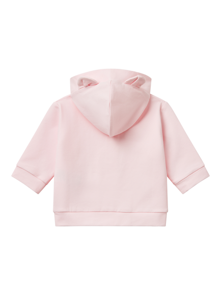 Benetton Baby Cotton Rich Zipped Hoodie - view 2, Pink