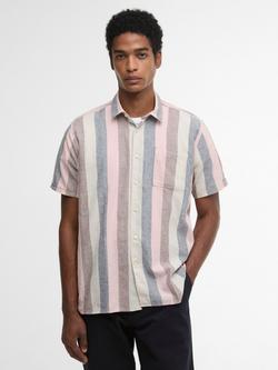Barbour Portwell Regular Fit Short Sleeve Shirt, Pink, Pink
