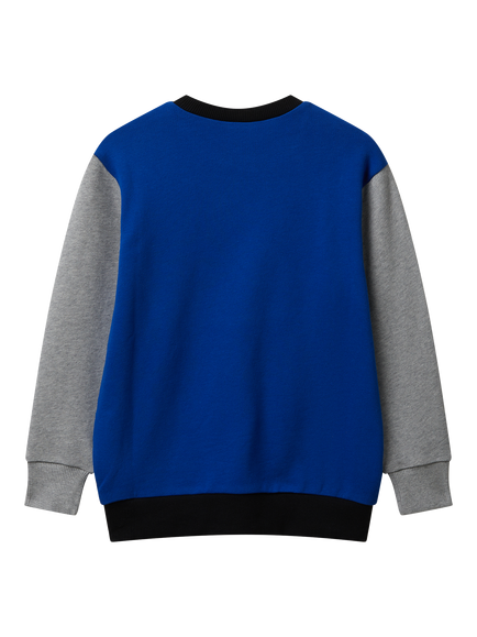 Benetton Kids' Cotton Colour Block Sweatshirt, Multi - view 2, Multi