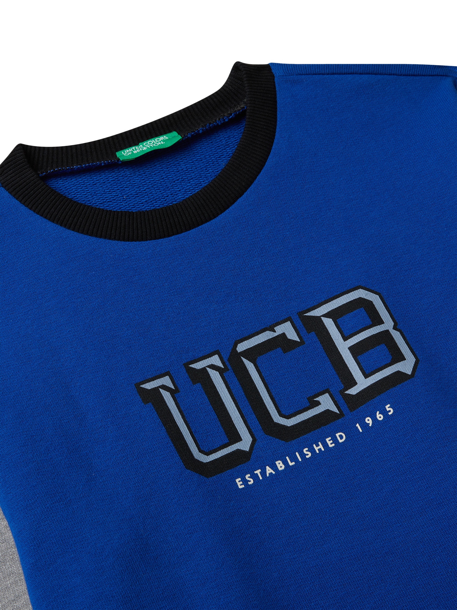 Product image 3 of 3, which shows Benetton Kids' Cotton Colour Block Sweatshirt, Multi, 6-7 years