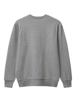Benetton Kids' Cotton Crew Neck Logo Sweatshirt, Grey - view 2, Grey