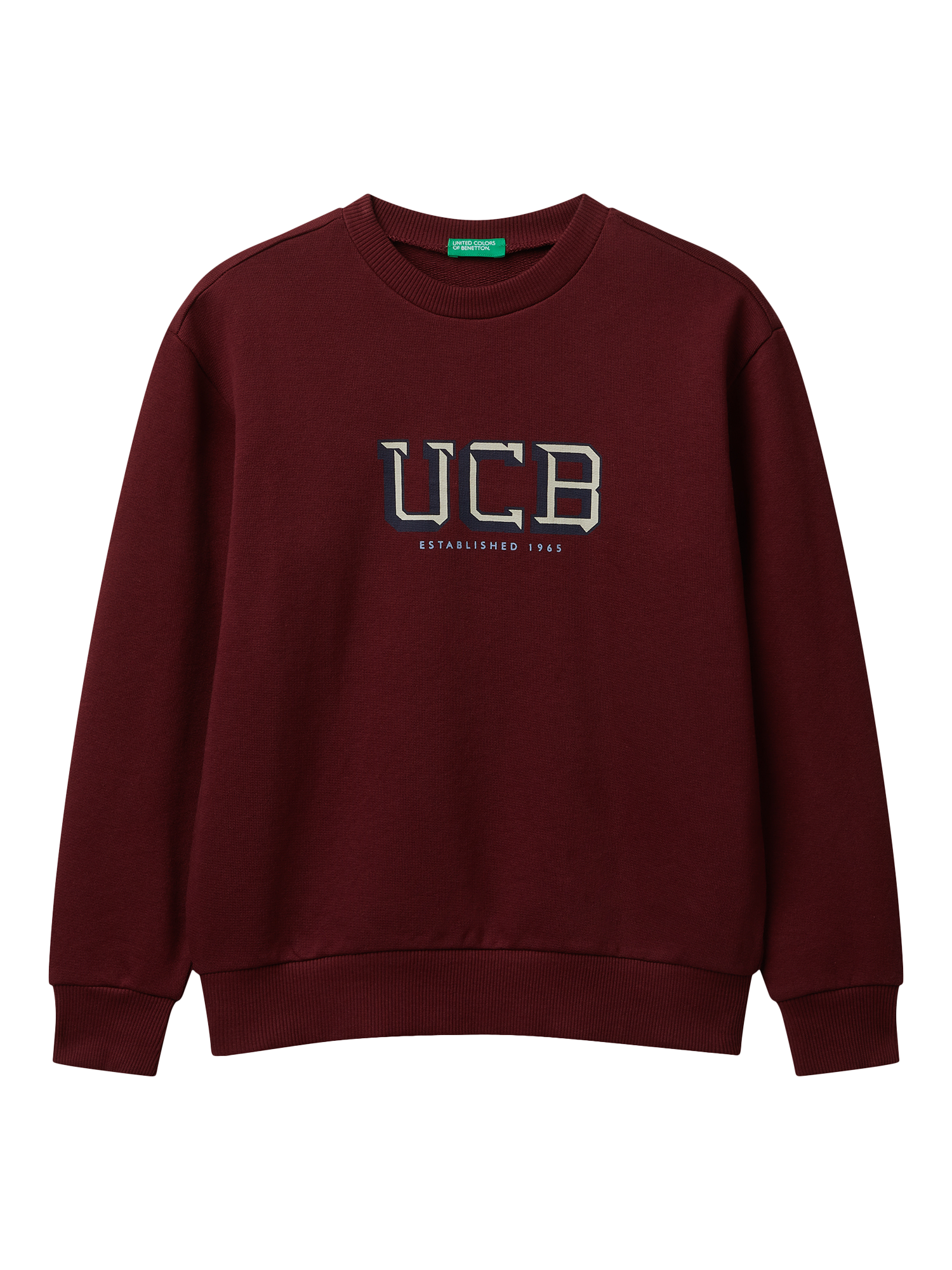Product image 1 of 3, which shows Benetton Kids' Cotton Crew Neck Sweatshirt, Red, 7-8 years