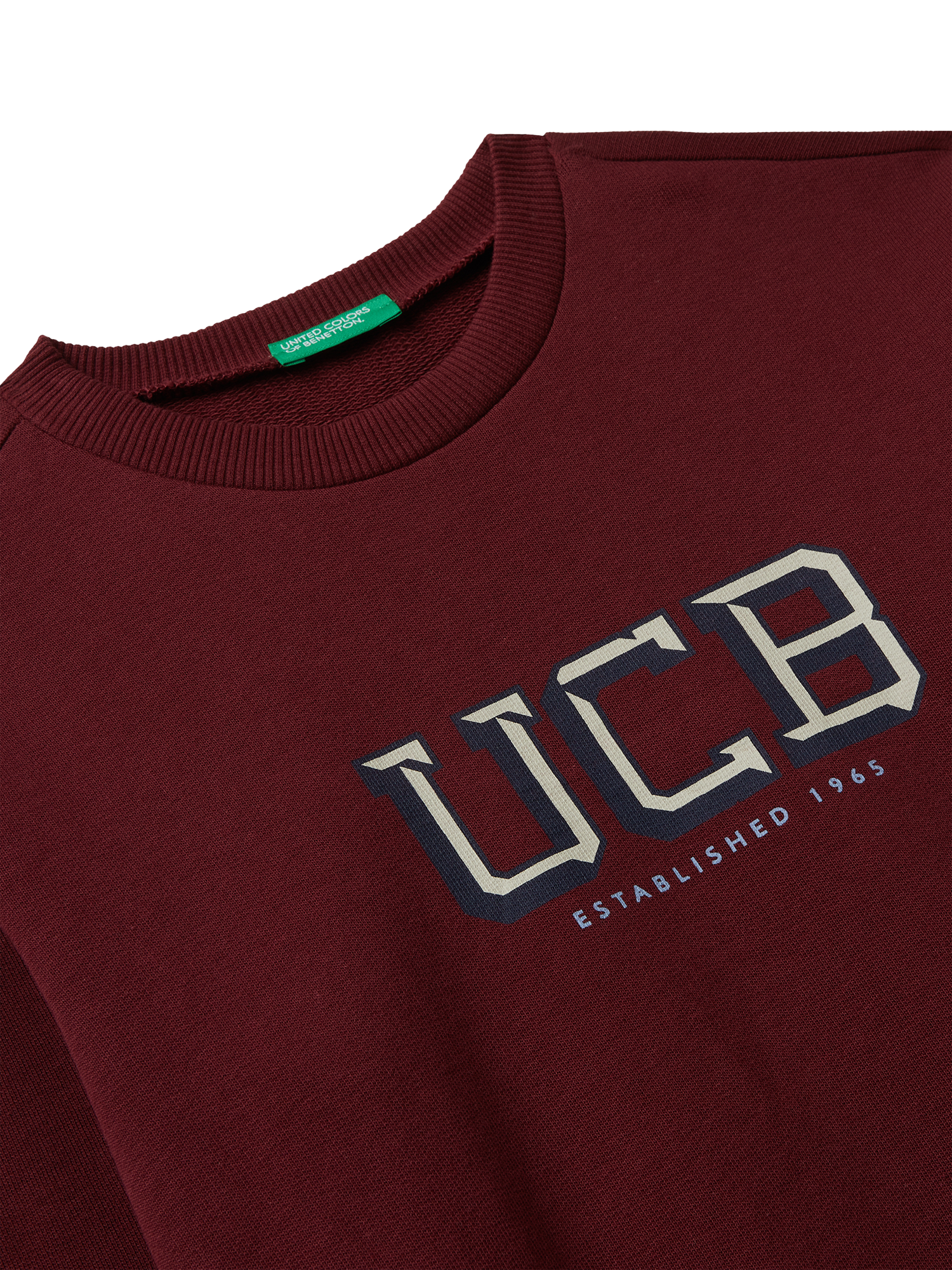 Product image 3 of 3, which shows Benetton Kids' Cotton Crew Neck Sweatshirt, Red, 7-8 years