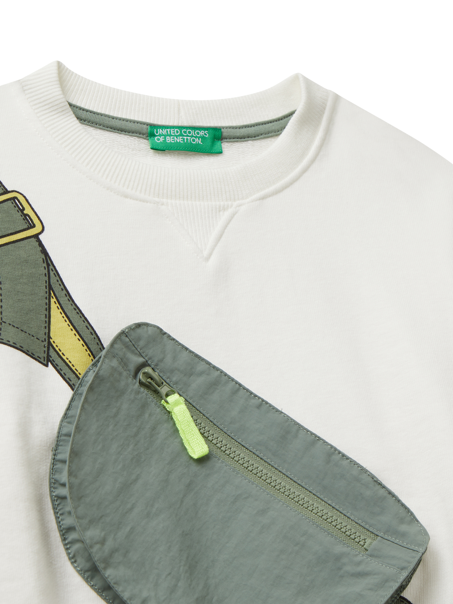 Product image 3 of 3, which shows Benetton Kids' Cotton Blend 3D Sweatshirt, White, 2-3 years