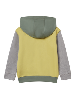 Benetton Kids' Cotton Zipped Colour Block Hoodie, Multi - view 2, Multi