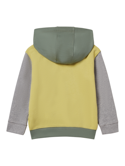 Benetton Kids' Cotton Zipped Colour Block Hoodie, Multi - view 2, Multi
