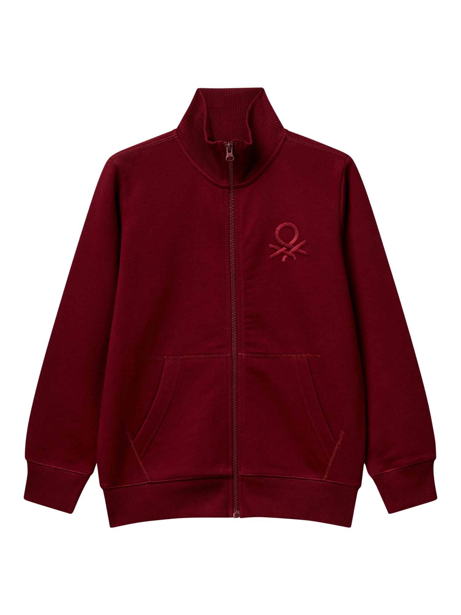 Product image 1 of 3, which shows Benetton Kids' Cotton Zipped Sweatshirt, Red, 7-8 years