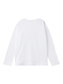 Benetton Kids' Pure Cotton Long Sleeve T-Shirt - view 2, White