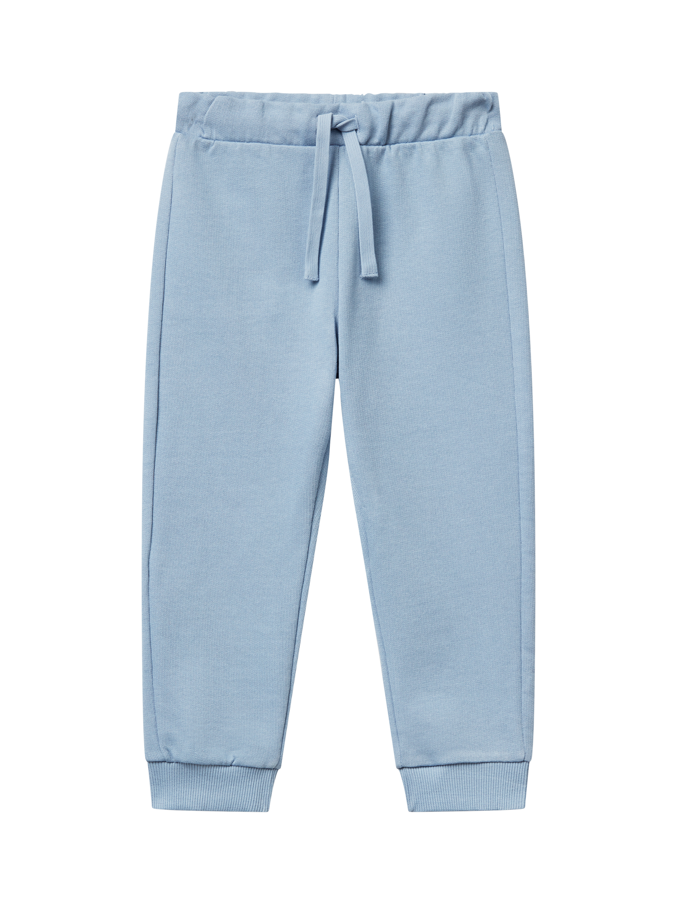 Product image 1 of 3, which shows Benetton Kids' Cotton Fleece Drawstring Joggers, Blue, 18-24 months