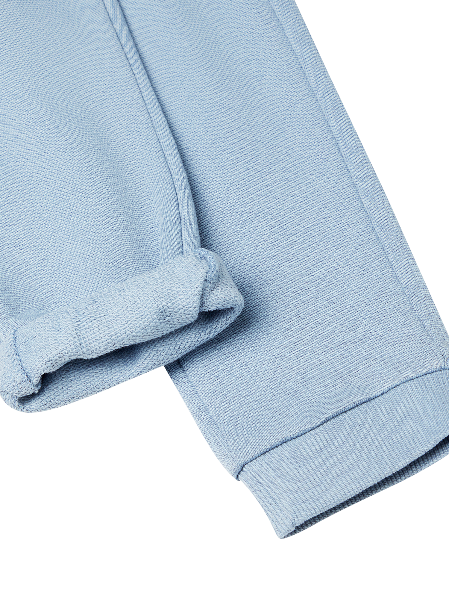 Product image 3 of 3, which shows Benetton Kids' Cotton Fleece Drawstring Joggers, Blue, 18-24 months