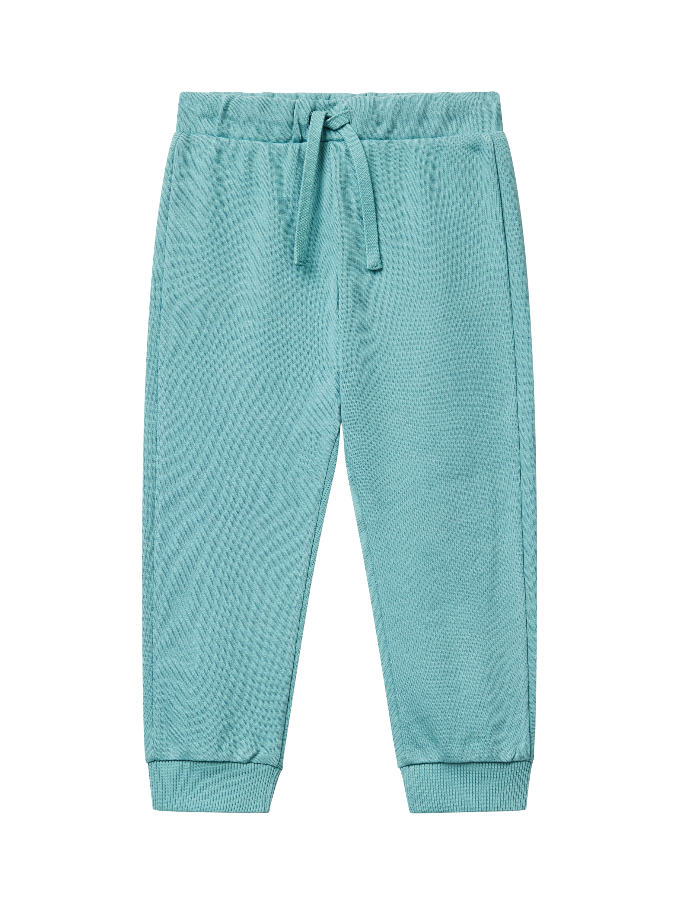 Product image 1 of 3, which shows Benetton Kids' Cotton Fleece Drawstring Joggers, Green, 3-4 years
