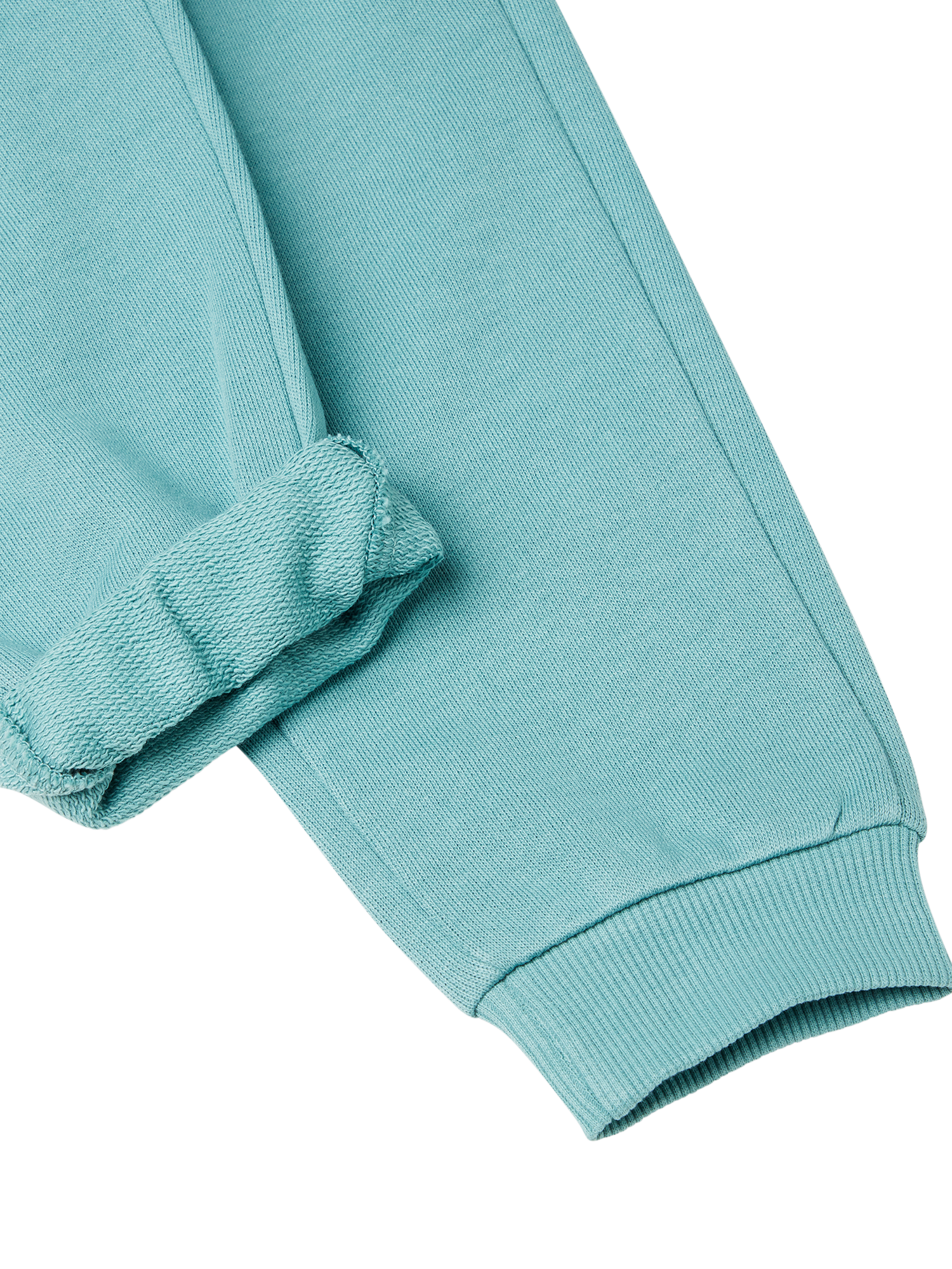 Product image 3 of 3, which shows Benetton Kids' Cotton Fleece Drawstring Joggers, Green, 3-4 years