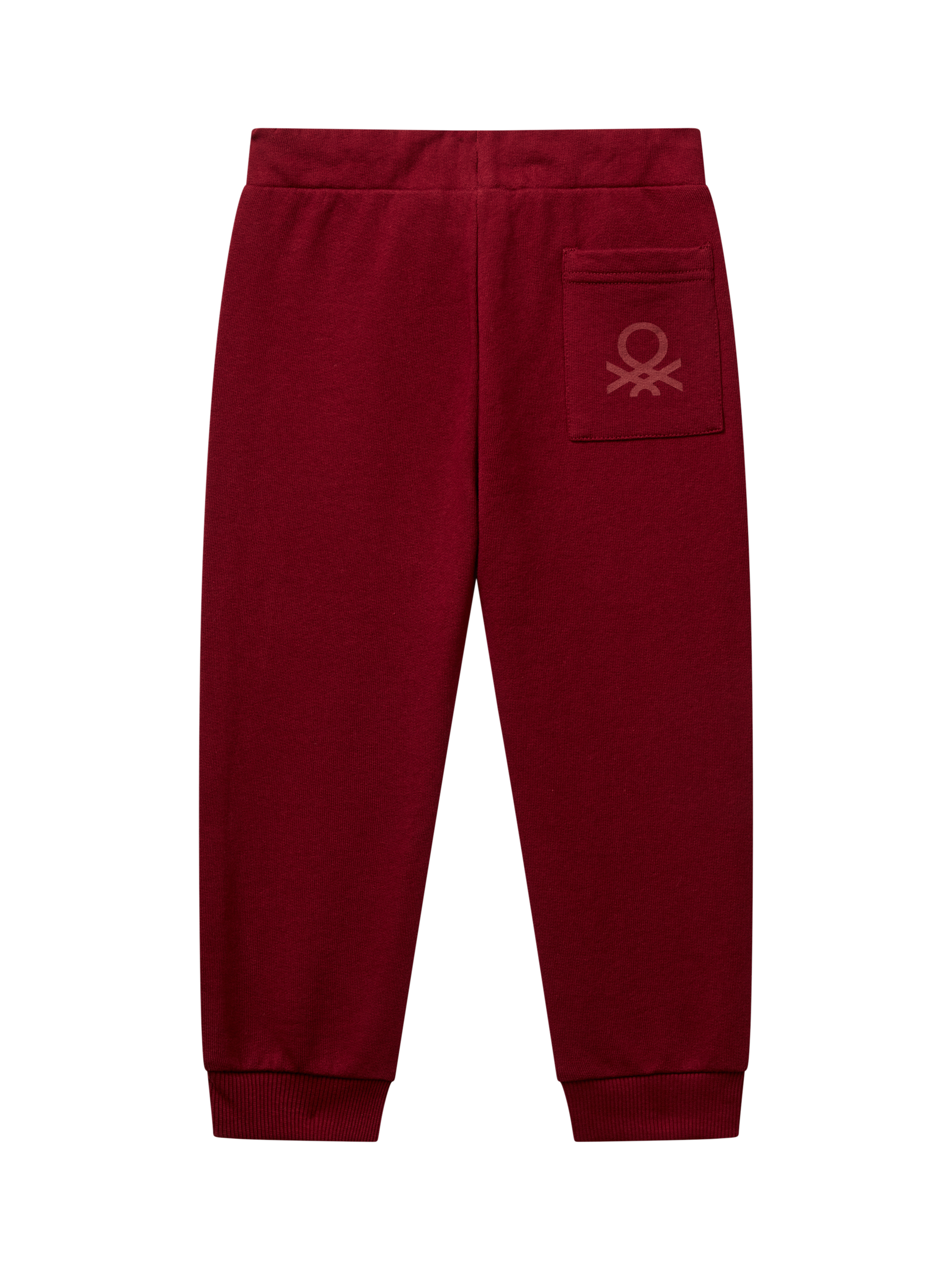 Product image 2 of 3, which shows Benetton Kids' Cotton Fleece Drawstring Joggers, Red, 18-24 months