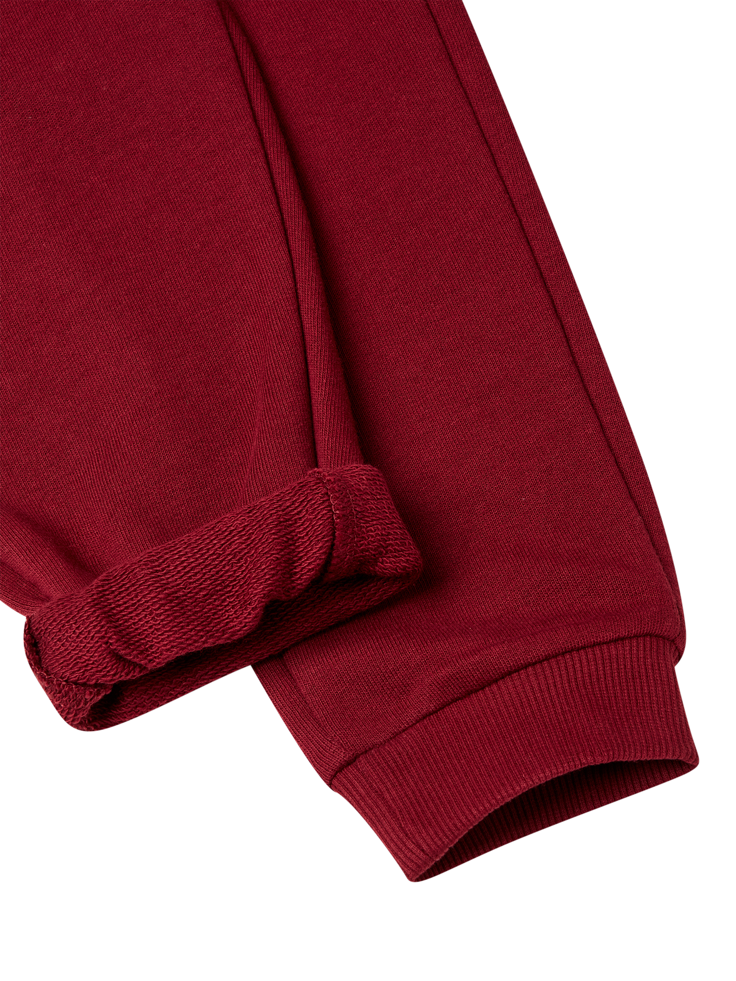 Product image 3 of 3, which shows Benetton Kids' Cotton Fleece Drawstring Joggers, Red, 18-24 months