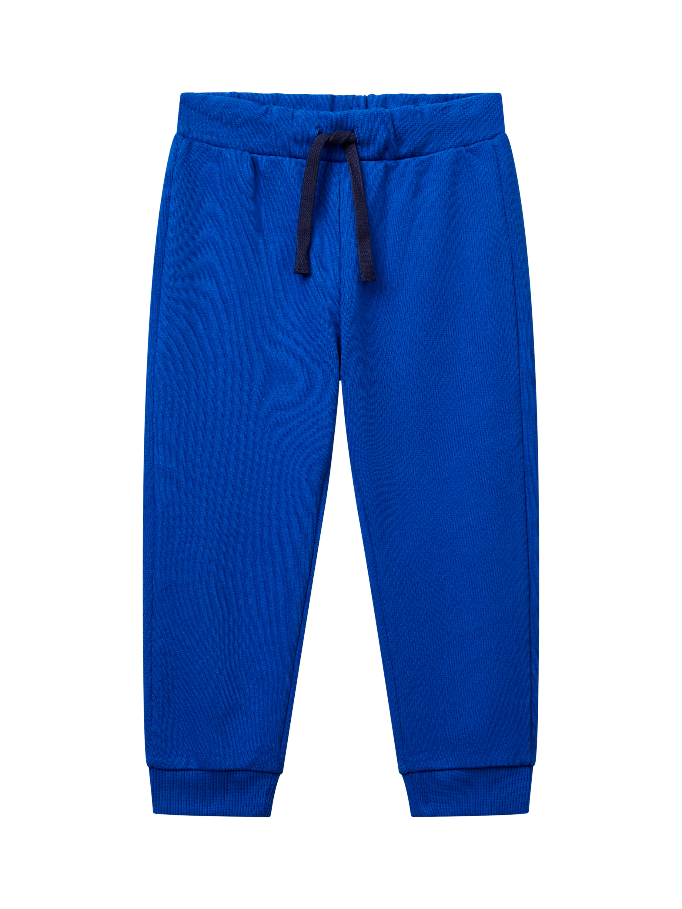 Product image 1 of 3, which shows Benetton Kids' Cotton Fleece Drawstring Joggers, Blue, 18-24 months