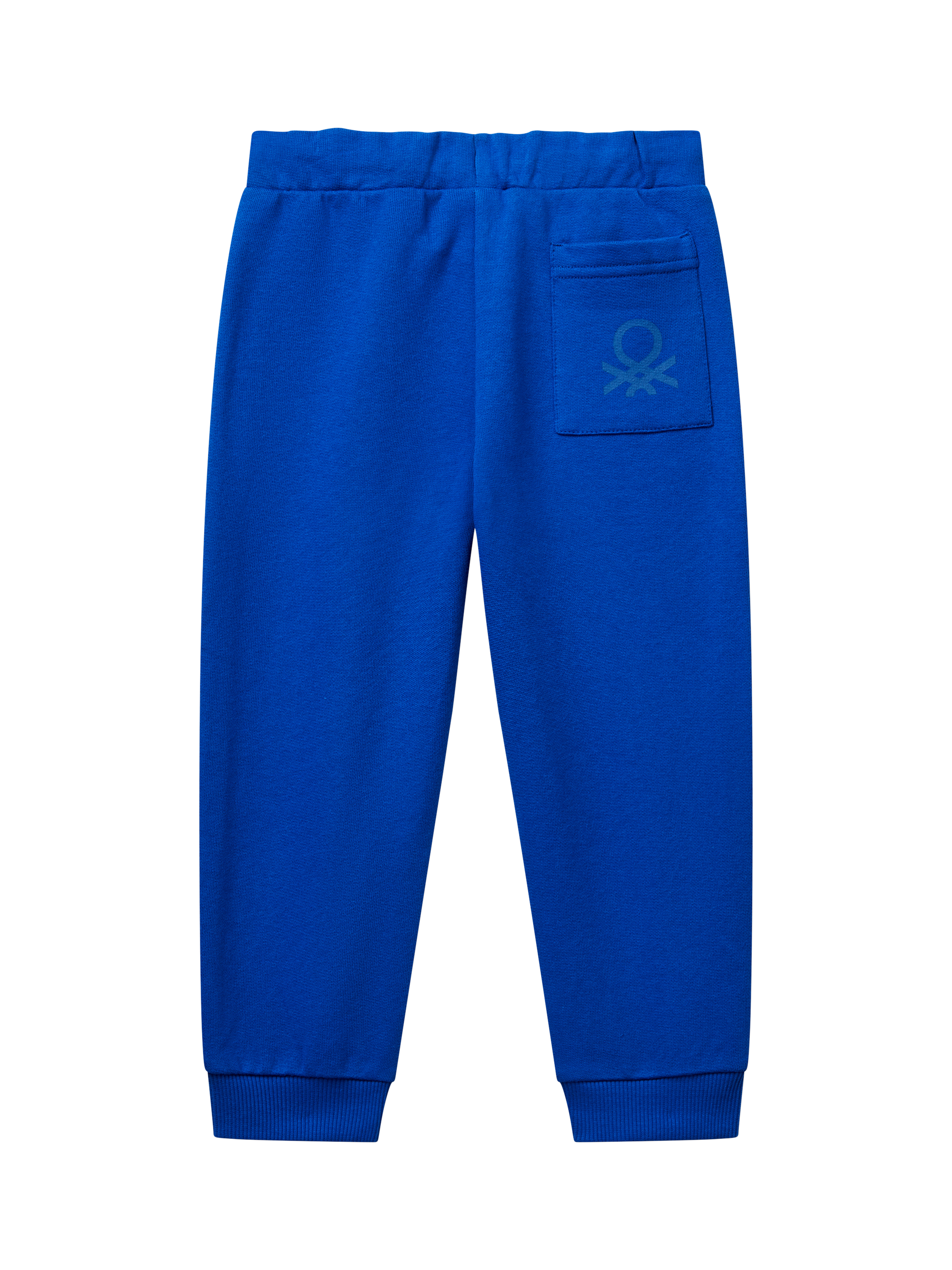 Product image 2 of 3, which shows Benetton Kids' Cotton Fleece Drawstring Joggers, Blue, 18-24 months