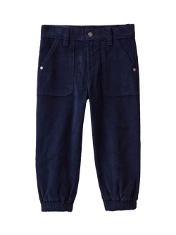 Benetton Kids' Corduroy Cuffed Trousers, Night Blue, Night Blue