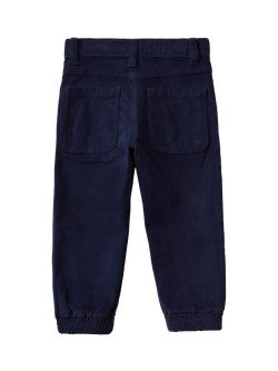 Benetton Kids' Corduroy Cuffed Trousers, Night Blue - view 2, Night Blue
