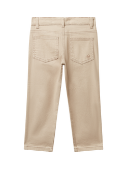 Benetton Kids' Regular Denim Trousers - view 2, Cream