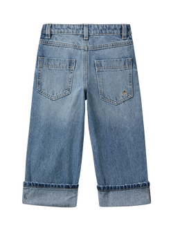 Benetton Kids' Mid Rise Straight Denim Jeans, Blue - view 2, Blue