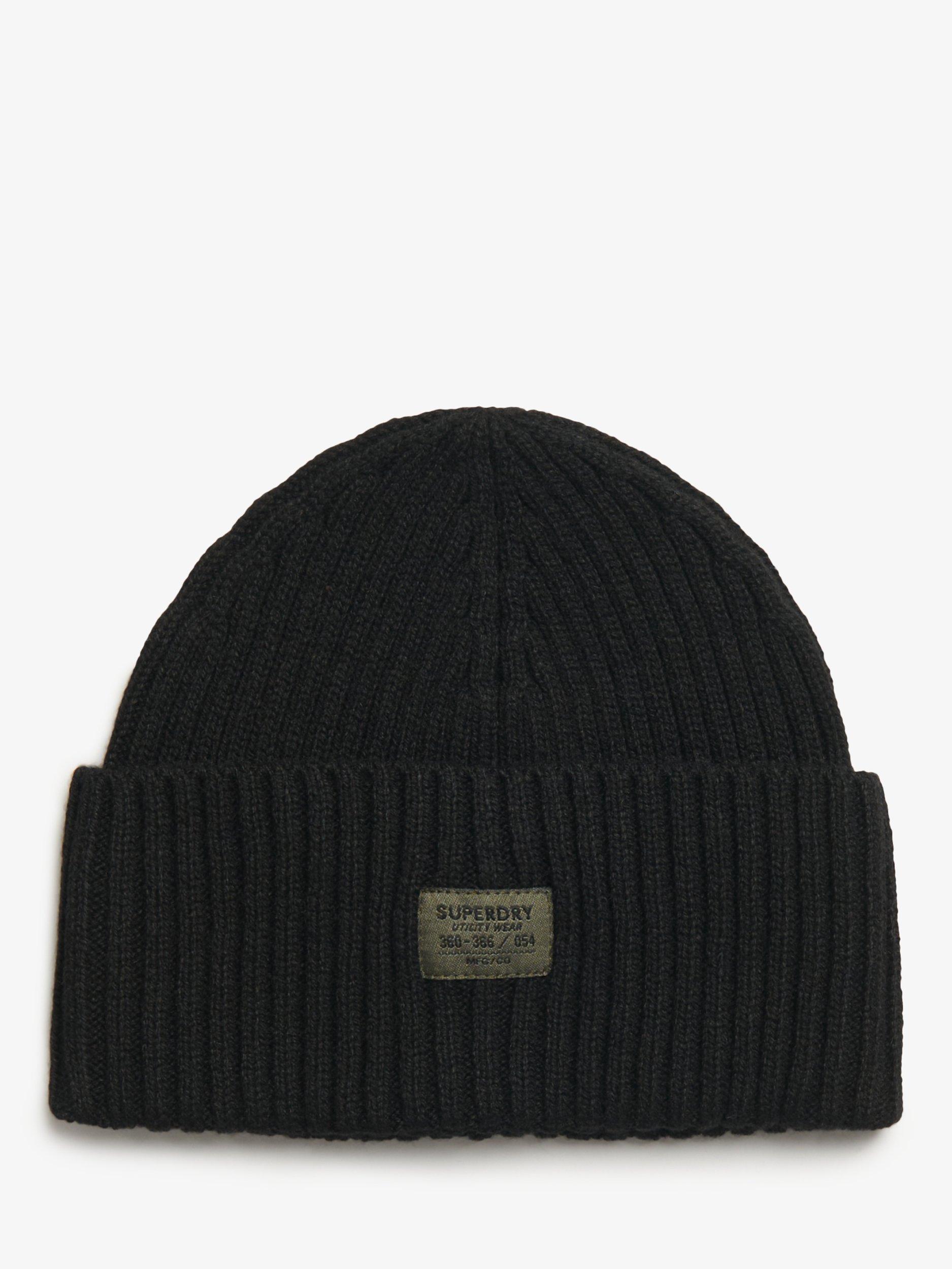 Product image 1 of 2, which shows Superdry Workwear Knit Beanie Hat, Black, One Size