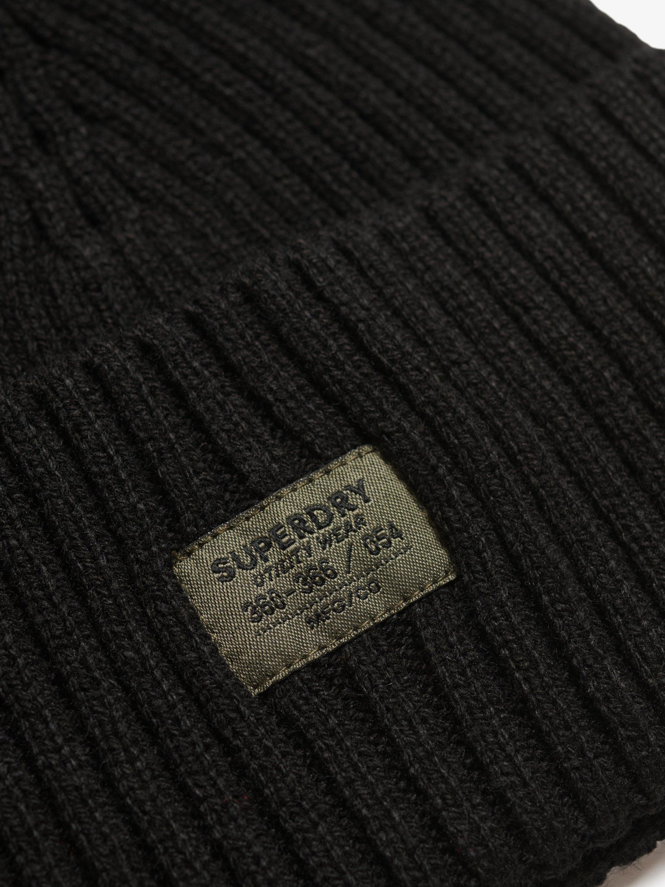 Product image 2 of 2, which shows Superdry Workwear Knit Beanie Hat, Black, One Size
