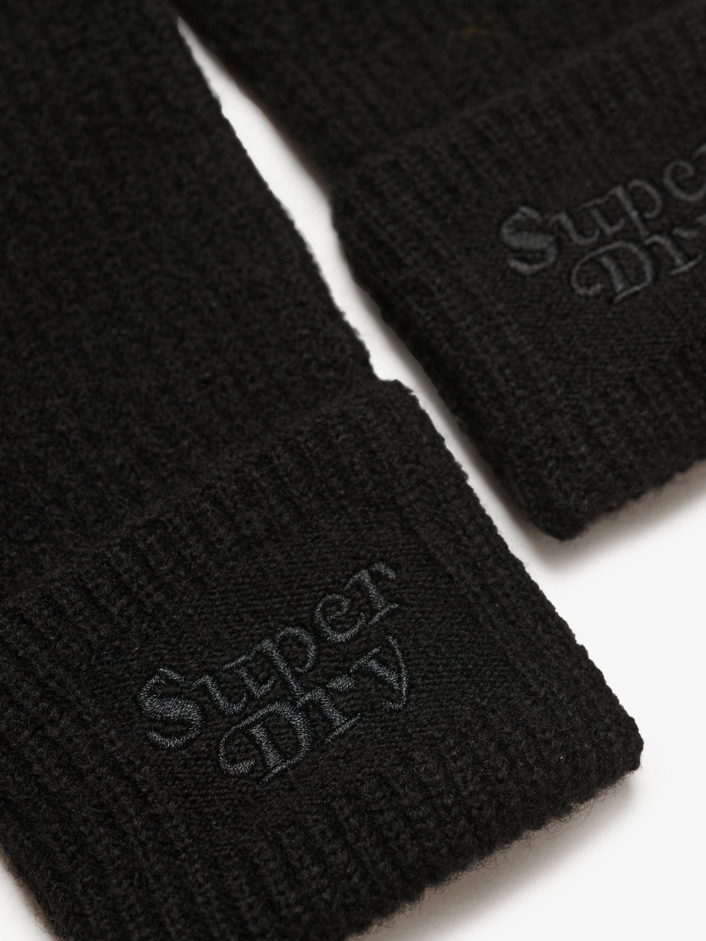 Product image 2 of 3, which shows Superdry Soft Rib Knit Gloves, Black, One Size