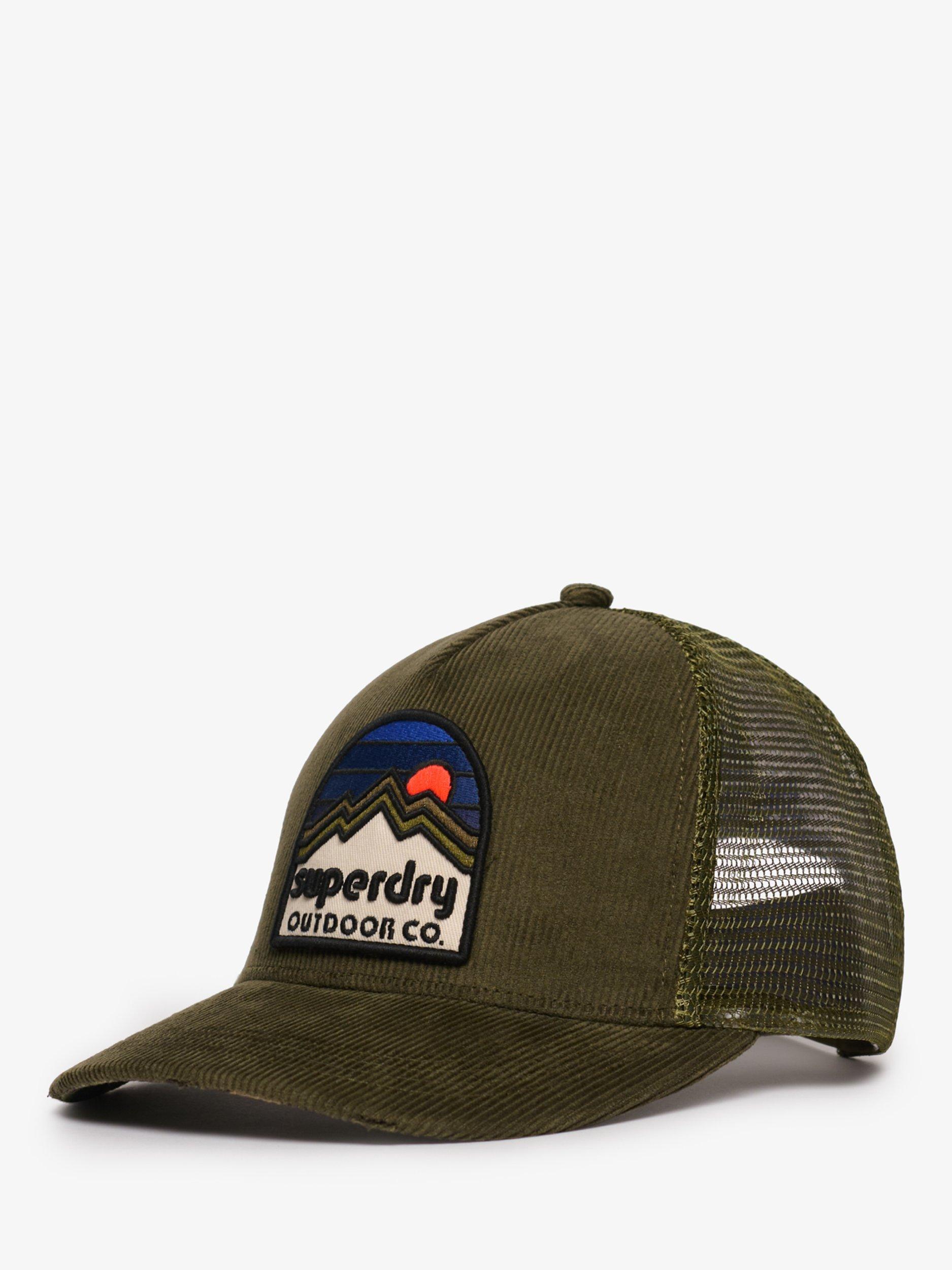 Product image 1 of 4, which shows Superdry Mesh Cord Trucker Baseball Cap, Moss Green, One Size