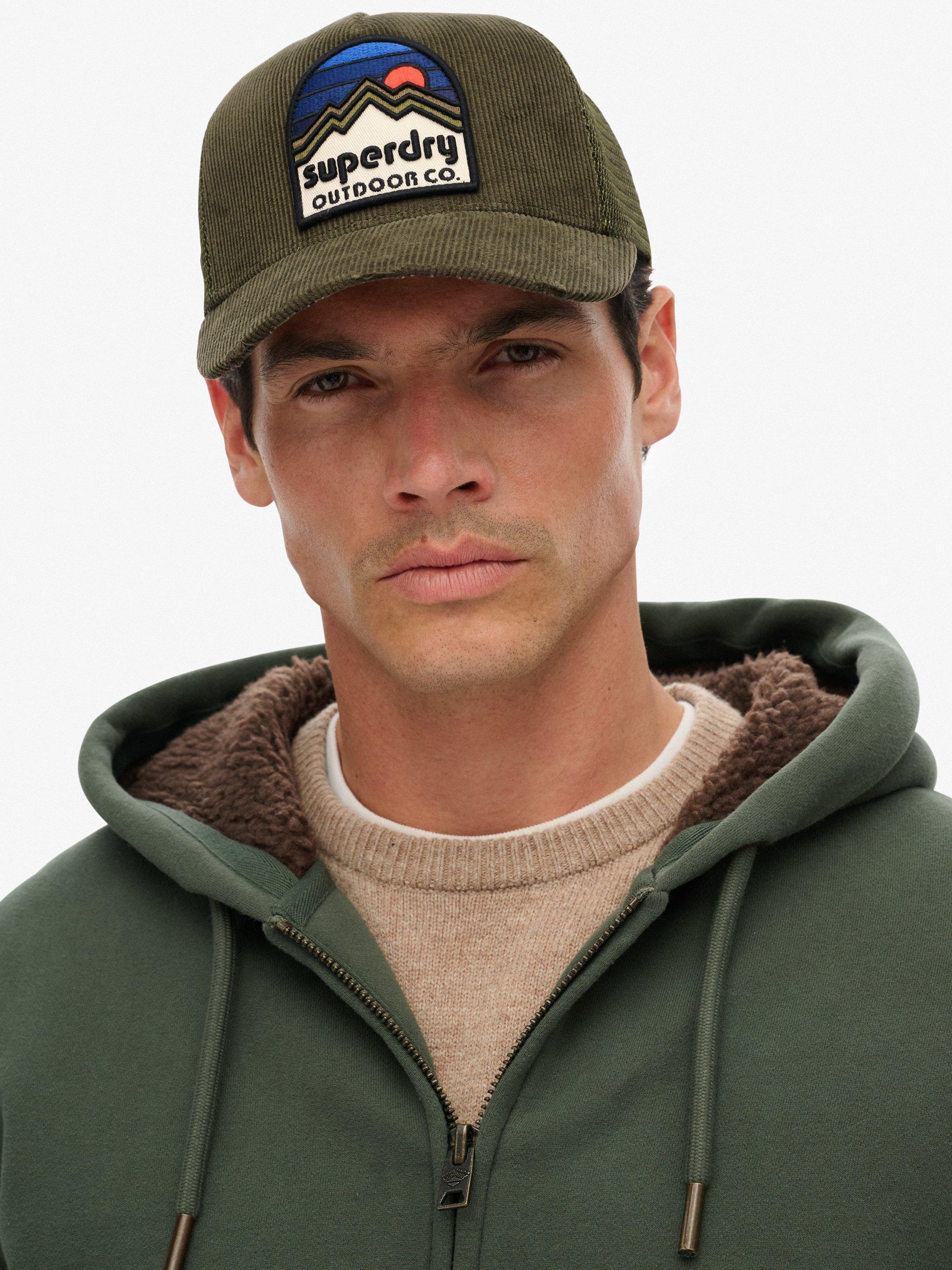 Product image 2 of 4, which shows Superdry Mesh Cord Trucker Baseball Cap, Moss Green, One Size