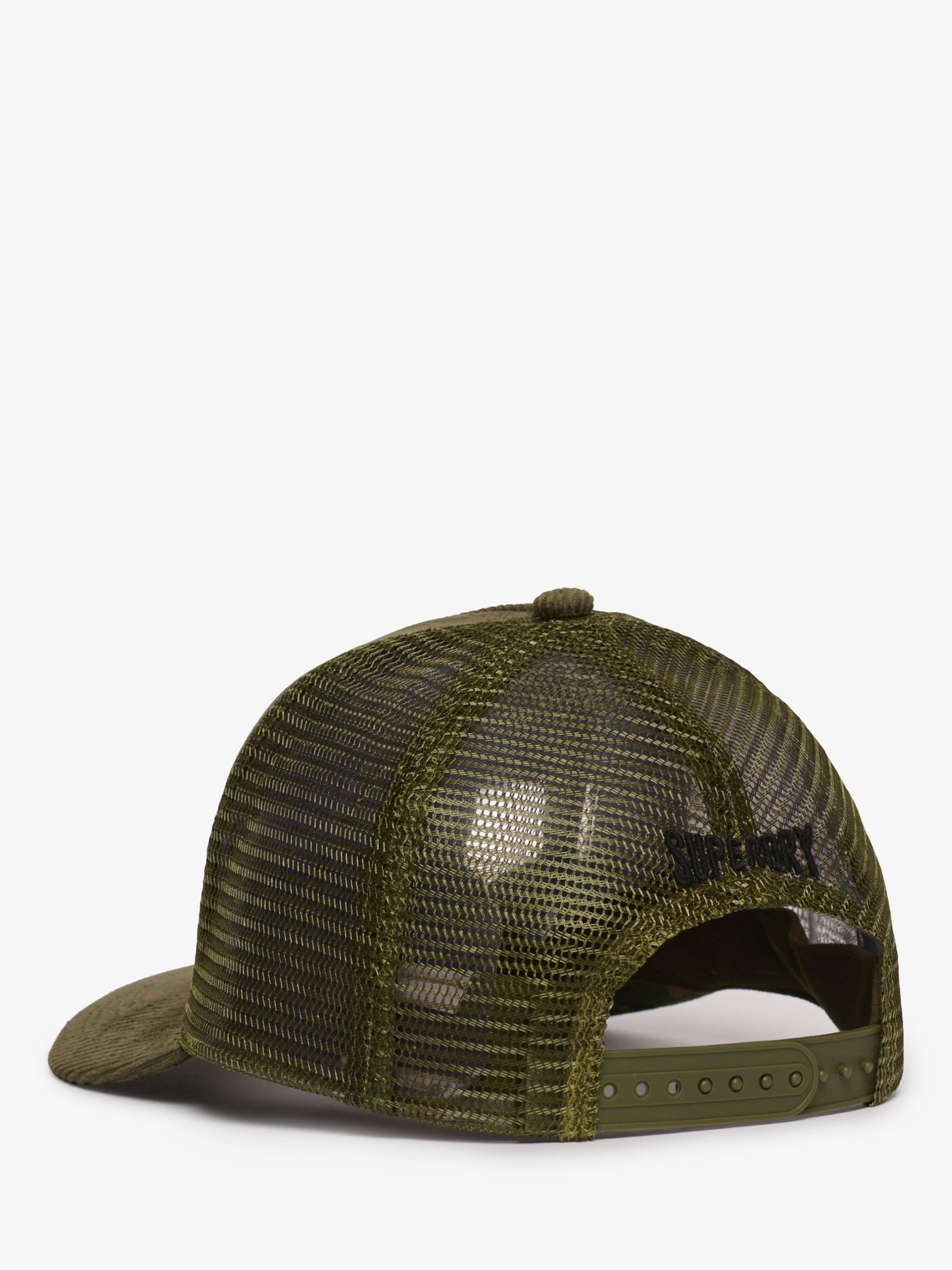 Product image 4 of 4, which shows Superdry Mesh Cord Trucker Baseball Cap, Moss Green, One Size