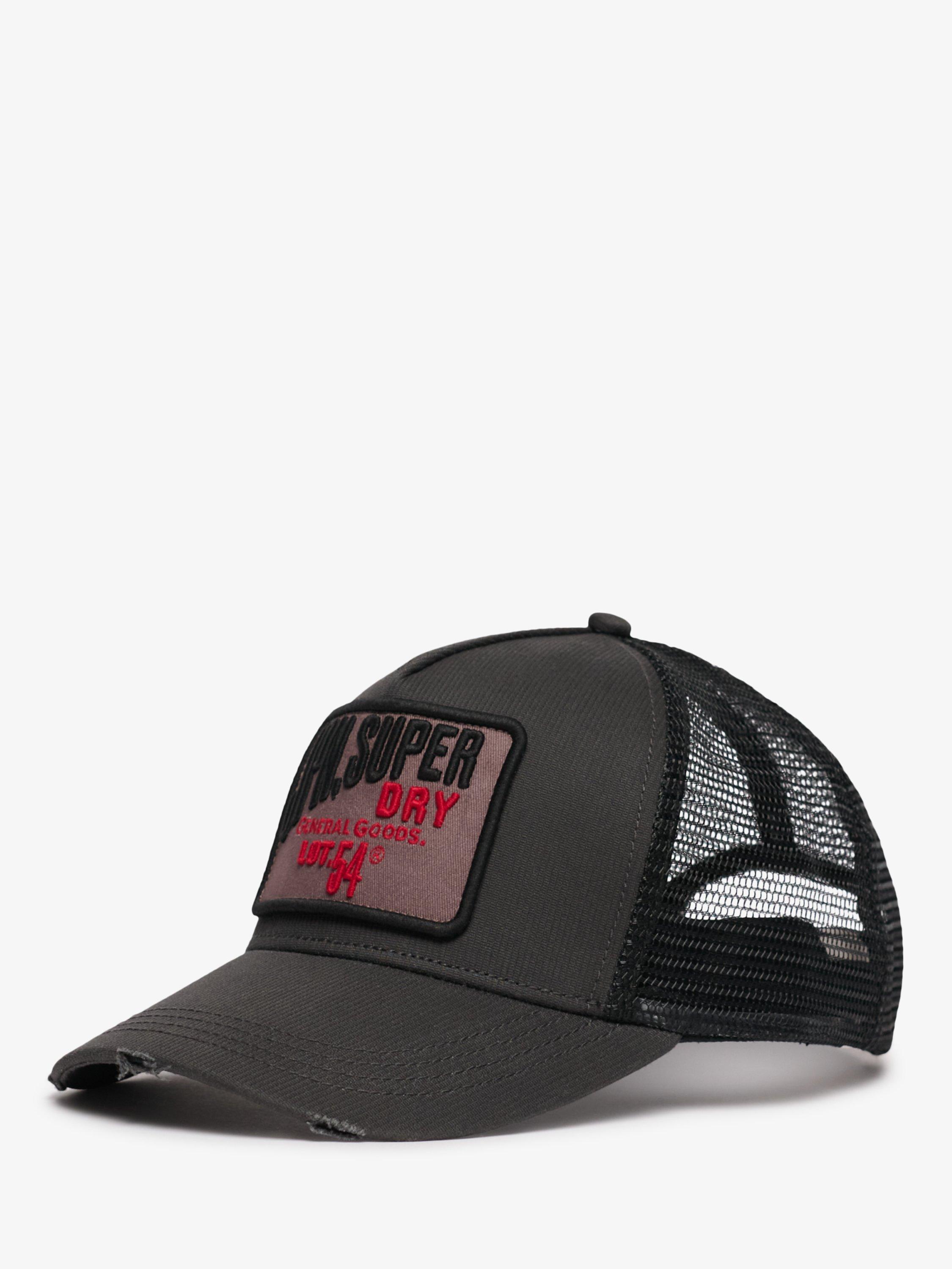 Product image 2 of 5, which shows Superdry Dirt Road Cord Trucker Baseball Cap, Vintage Black, One Size