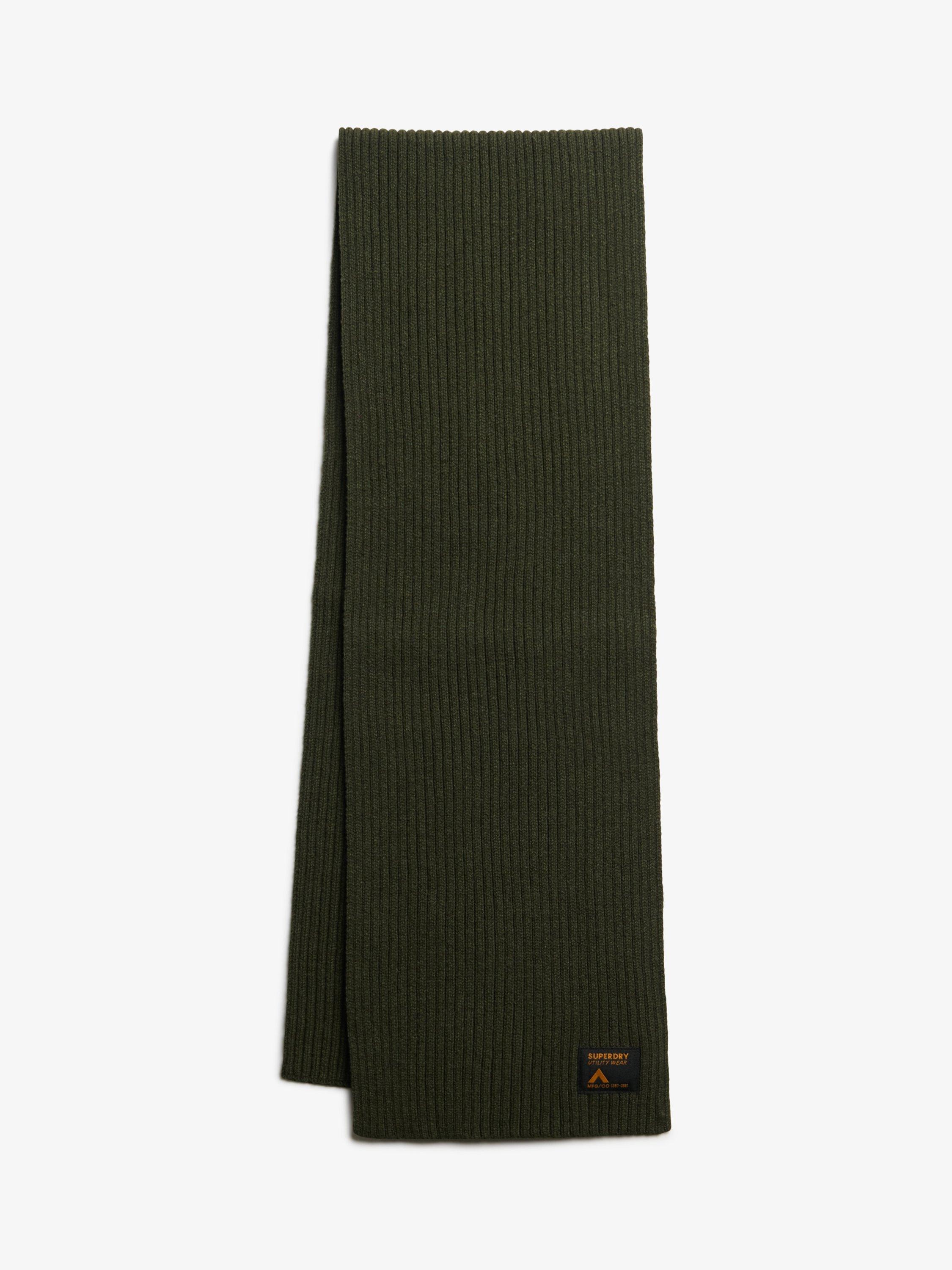 Product image 3 of 4, which shows Superdry Workwear Knitted Scarf, Olive Green, One Size