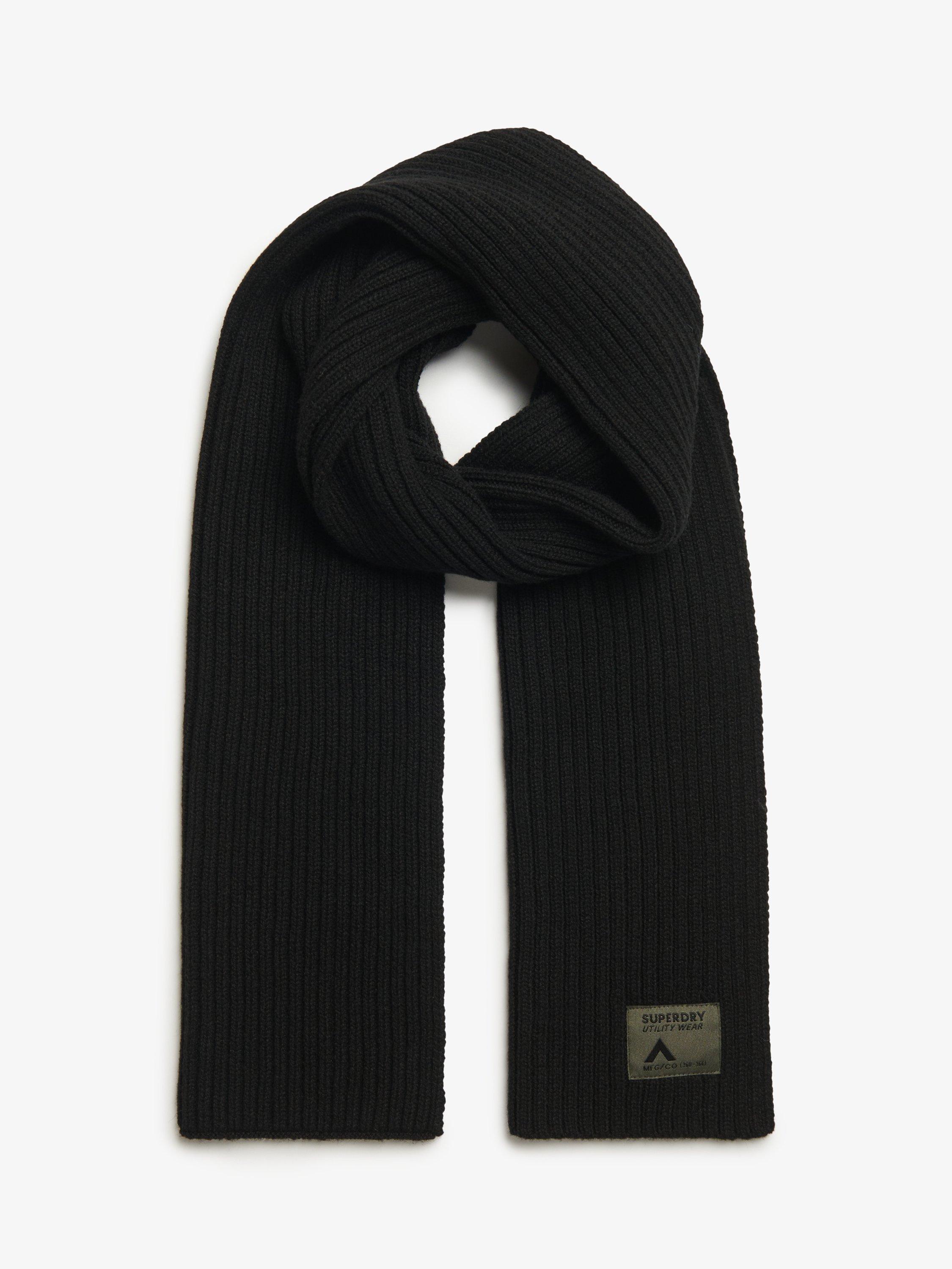 Product image 1 of 3, which shows Superdry Workwear Knitted Scarf, Black, One Size