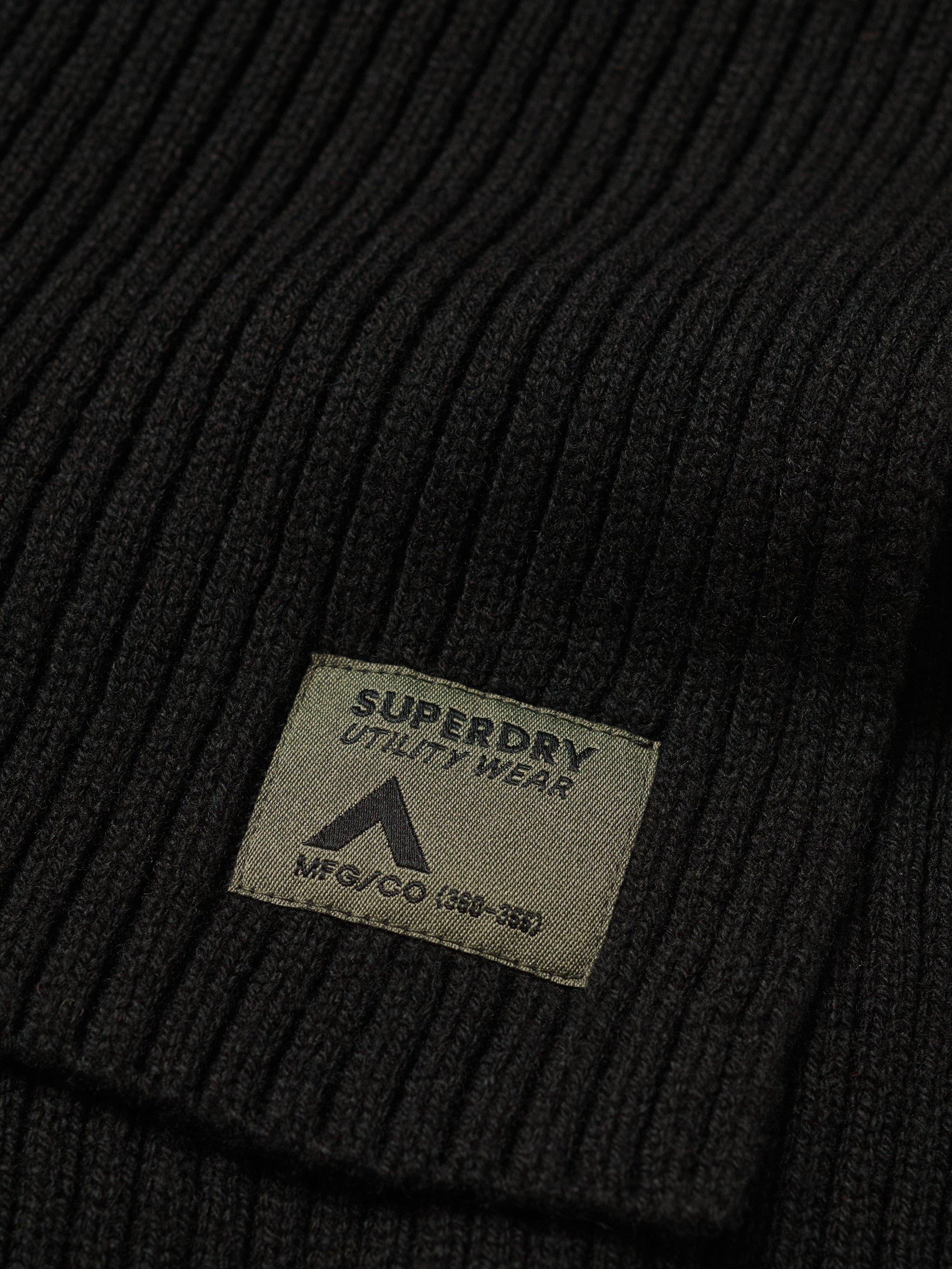 Product image 2 of 3, which shows Superdry Workwear Knitted Scarf, Black, One Size