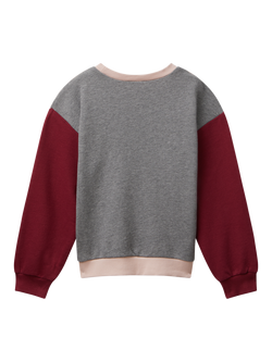 Benetton Kids' Cotton Colour Block Crew Neck Sweatshirt, Multi - view 2, Multi