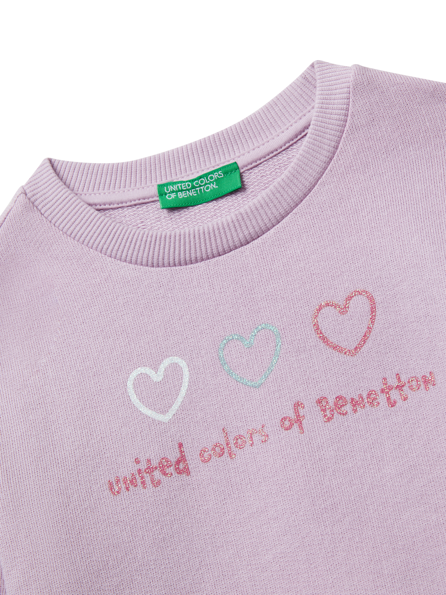 Product image 3 of 3, which shows Benetton Kids' Cotton Crew Neck Sweatshirt, Violet, 18-24 months