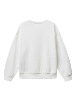 Benetton Kids' Cotton Relaxed Glitter Logo, White - view 2, White