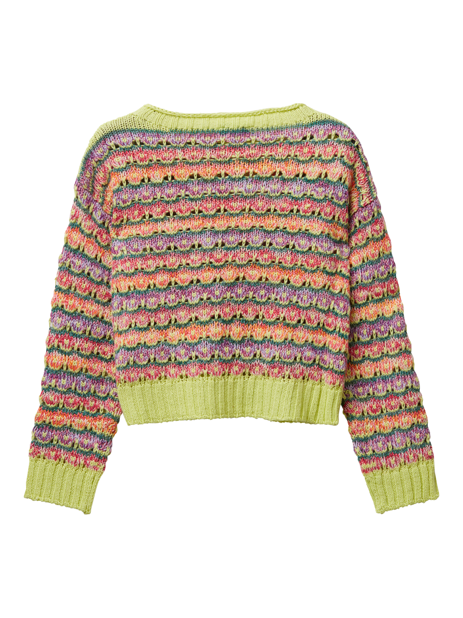 Product image 2 of 3, which shows Benetton Kids' Crew Neck Cropped Jumper, Yellow, 7-8 years
