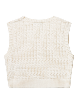 Benetton Kids' Cotton Blend Sleeveless Vest, White - view 2, White