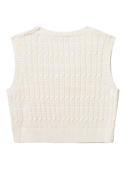 Benetton Kids' Cotton Blend Sleeveless Vest, White - view 2, White
