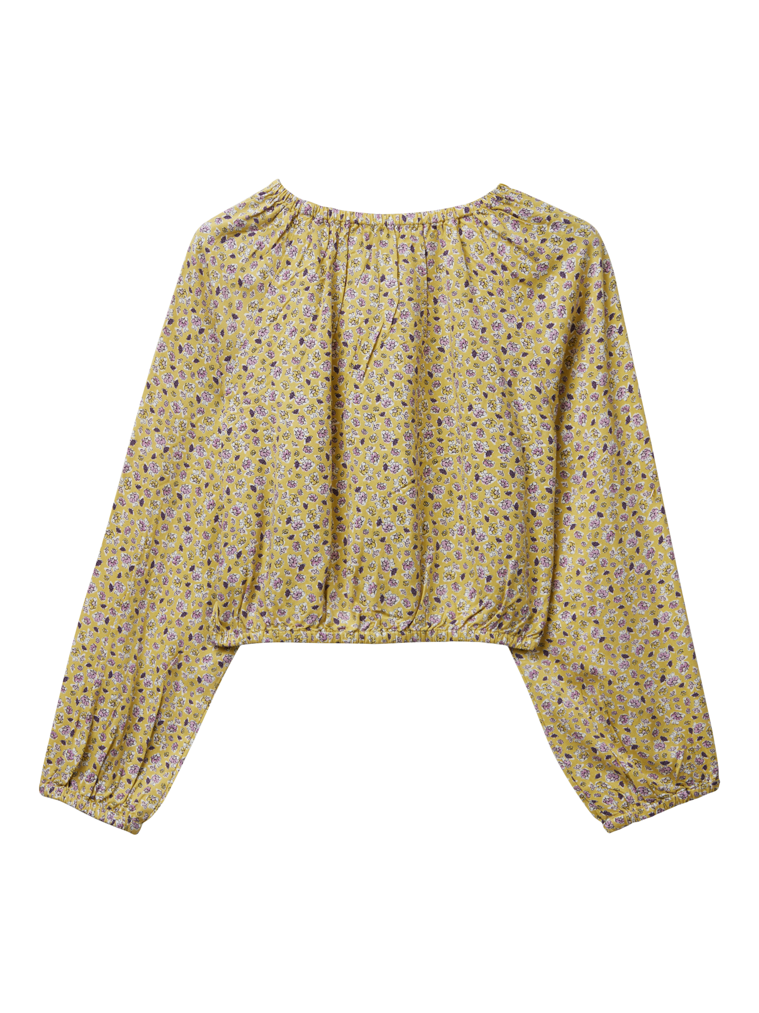 Product image 2 of 3, which shows Benetton Kids' Long Sleeved Ruffle Blouse, Multicolor, 8-9 years