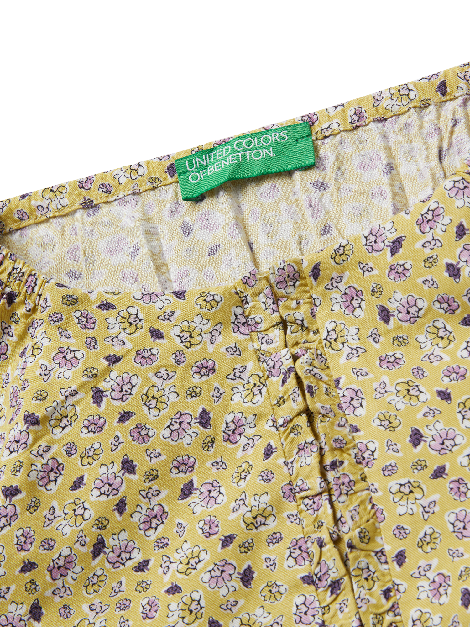 Product image 3 of 3, which shows Benetton Kids' Long Sleeved Ruffle Blouse, Multicolor, 8-9 years