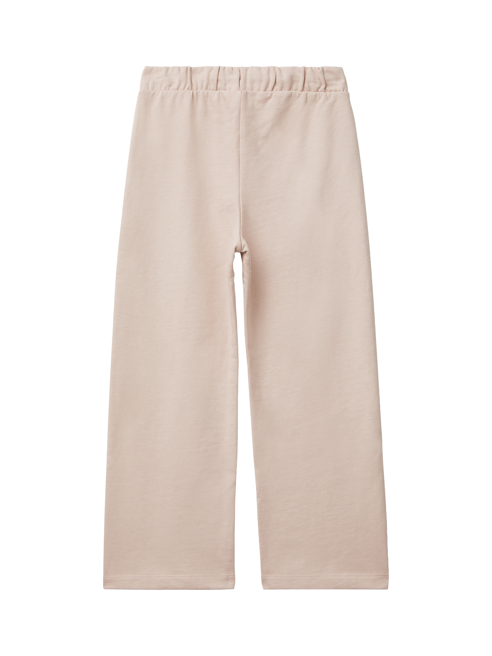 Product image 2 of 3, which shows Benetton Kids' Cotton Drawstring Ankle Slit Trousers, Pink, 6-7 years