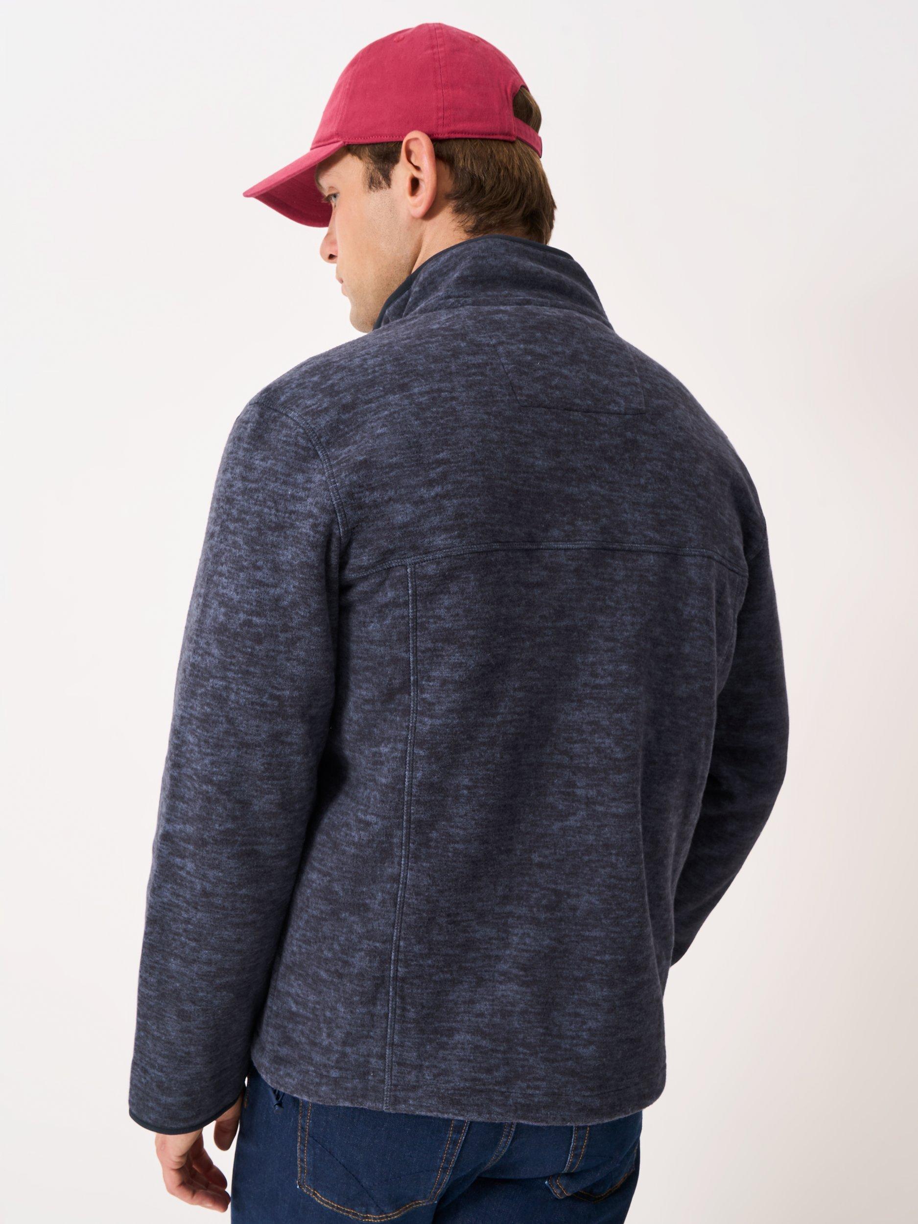 Product image 2 of 5, which shows Crew Clothing Space Dyed Zip-Through Jacket, Indigo Blue, L