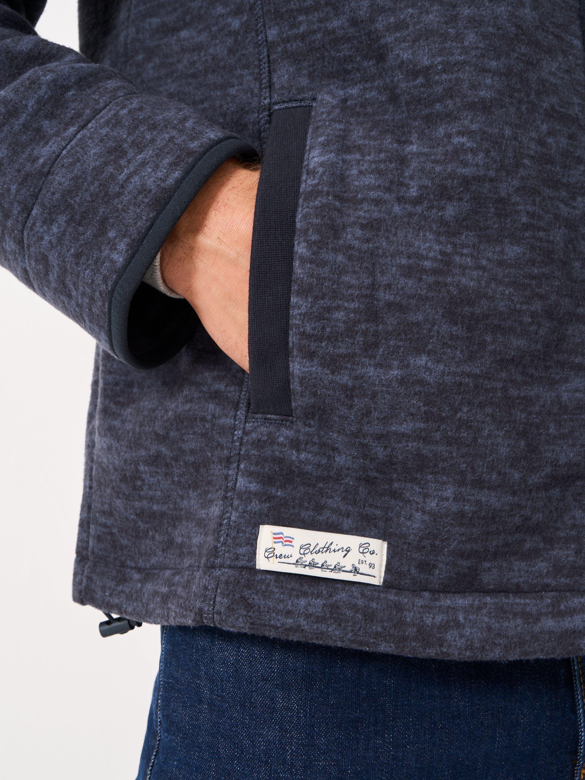 Product image 4 of 5, which shows Crew Clothing Space Dyed Zip-Through Jacket, Indigo Blue, L
