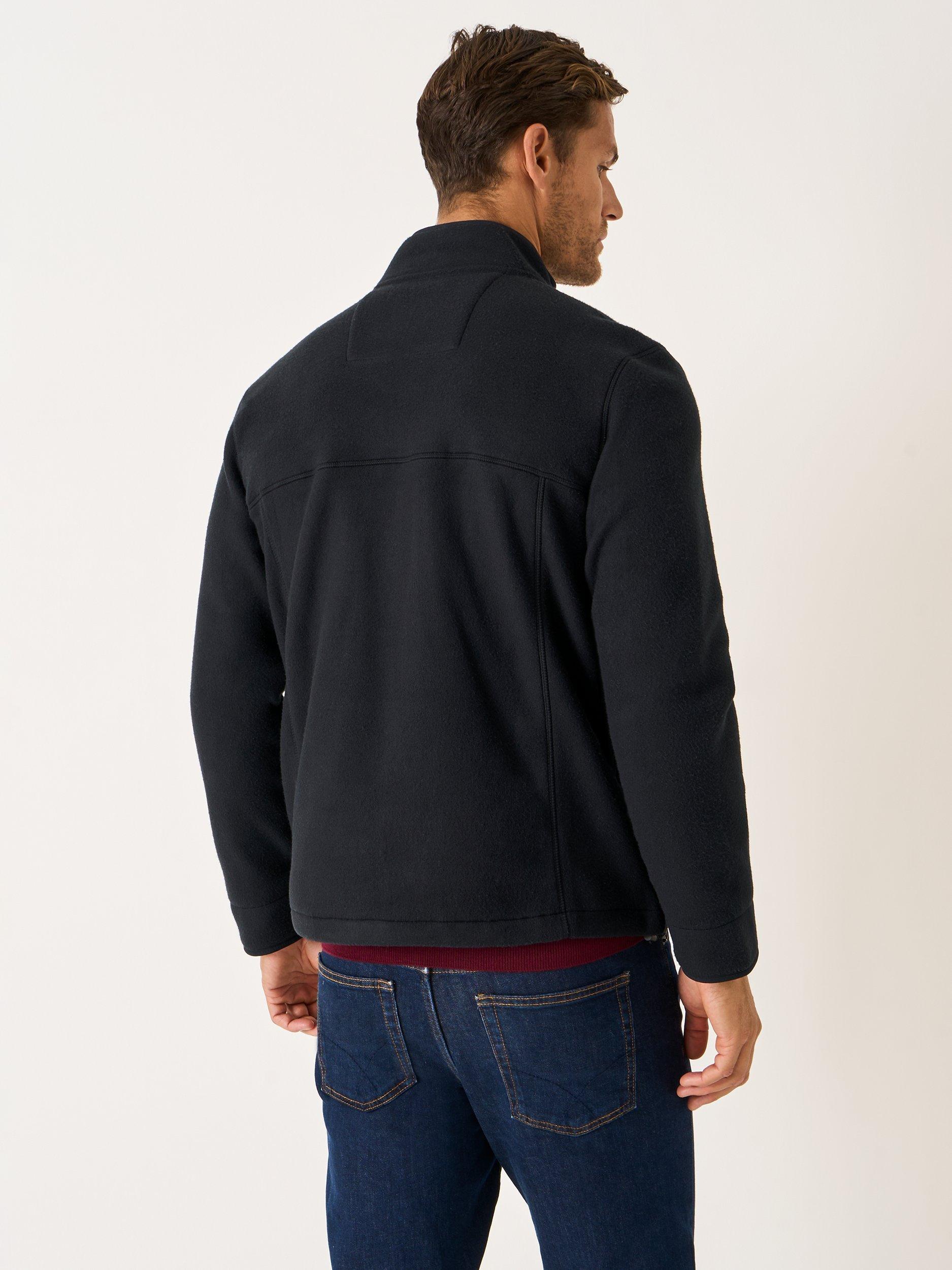 Product image 2 of 5, which shows Crew Clothing Zip-Through Fleece Jacket, Black, L