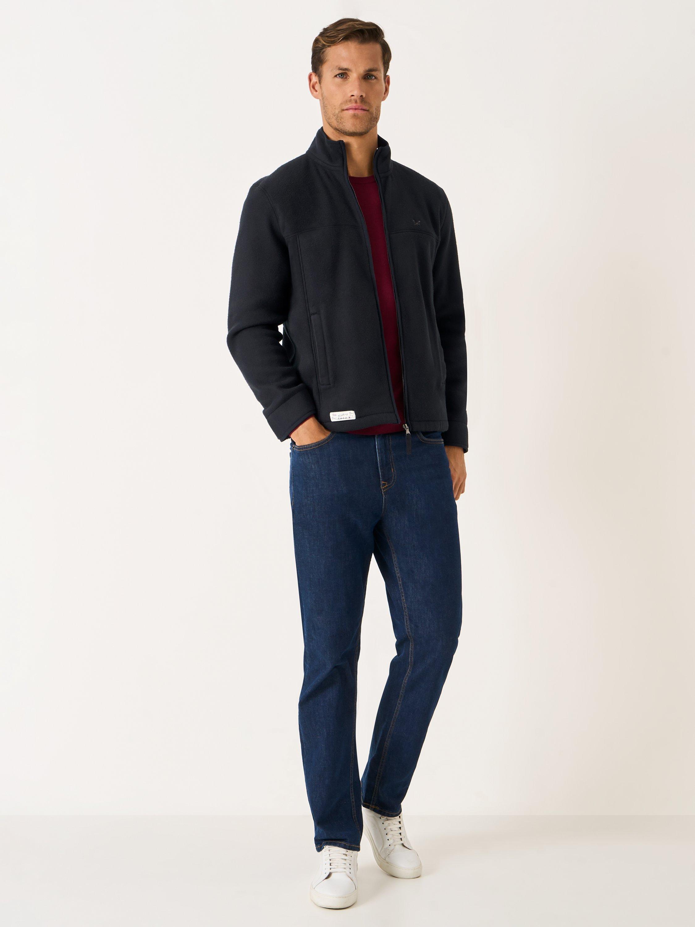 Product image 3 of 5, which shows Crew Clothing Zip-Through Fleece Jacket, Black, L