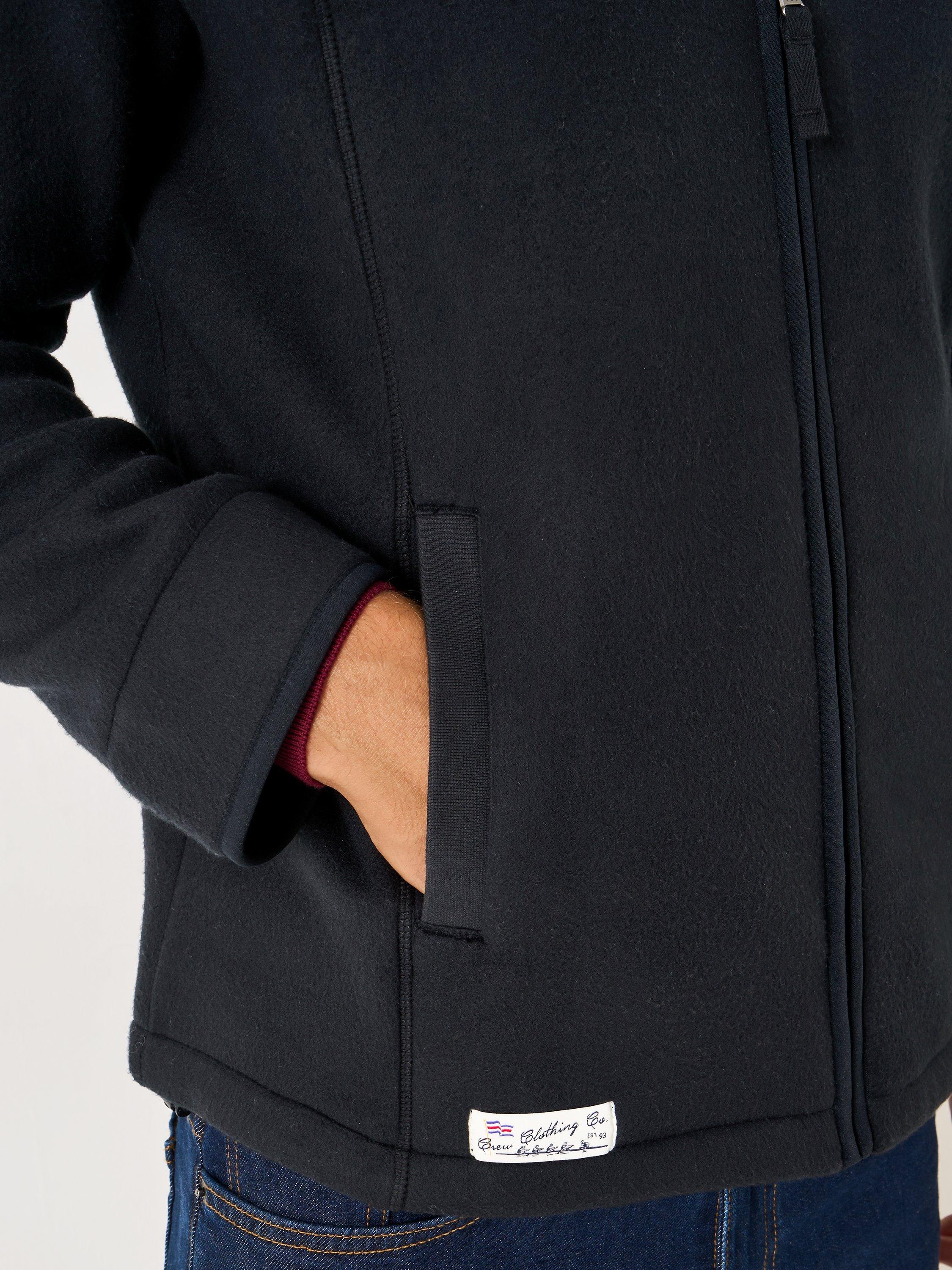 Product image 4 of 5, which shows Crew Clothing Zip-Through Fleece Jacket, Black, L