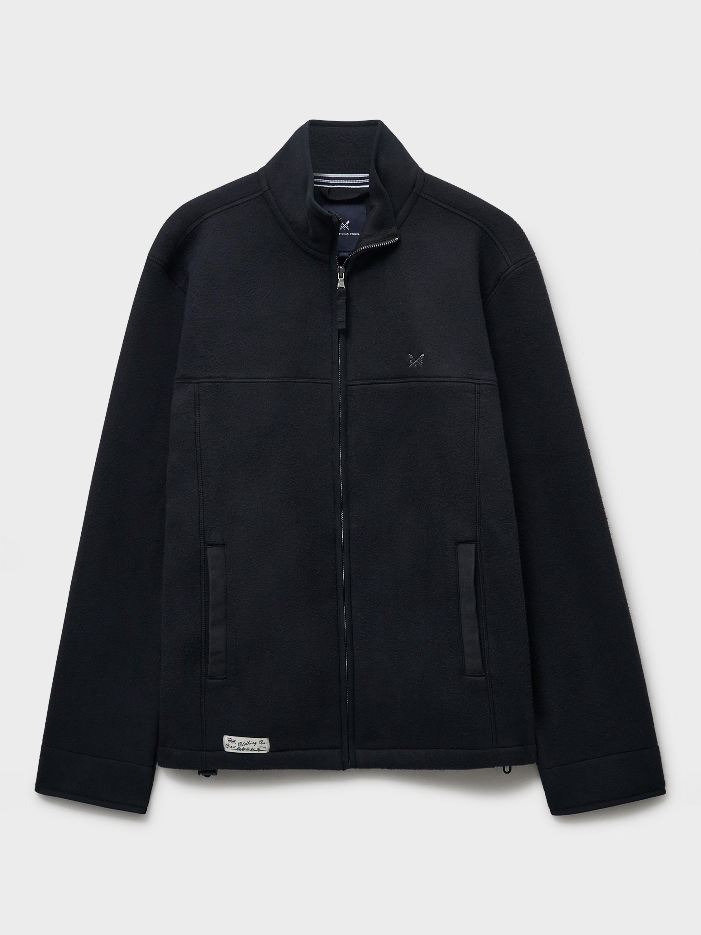 Product image 5 of 5, which shows Crew Clothing Zip-Through Fleece Jacket, Black, L