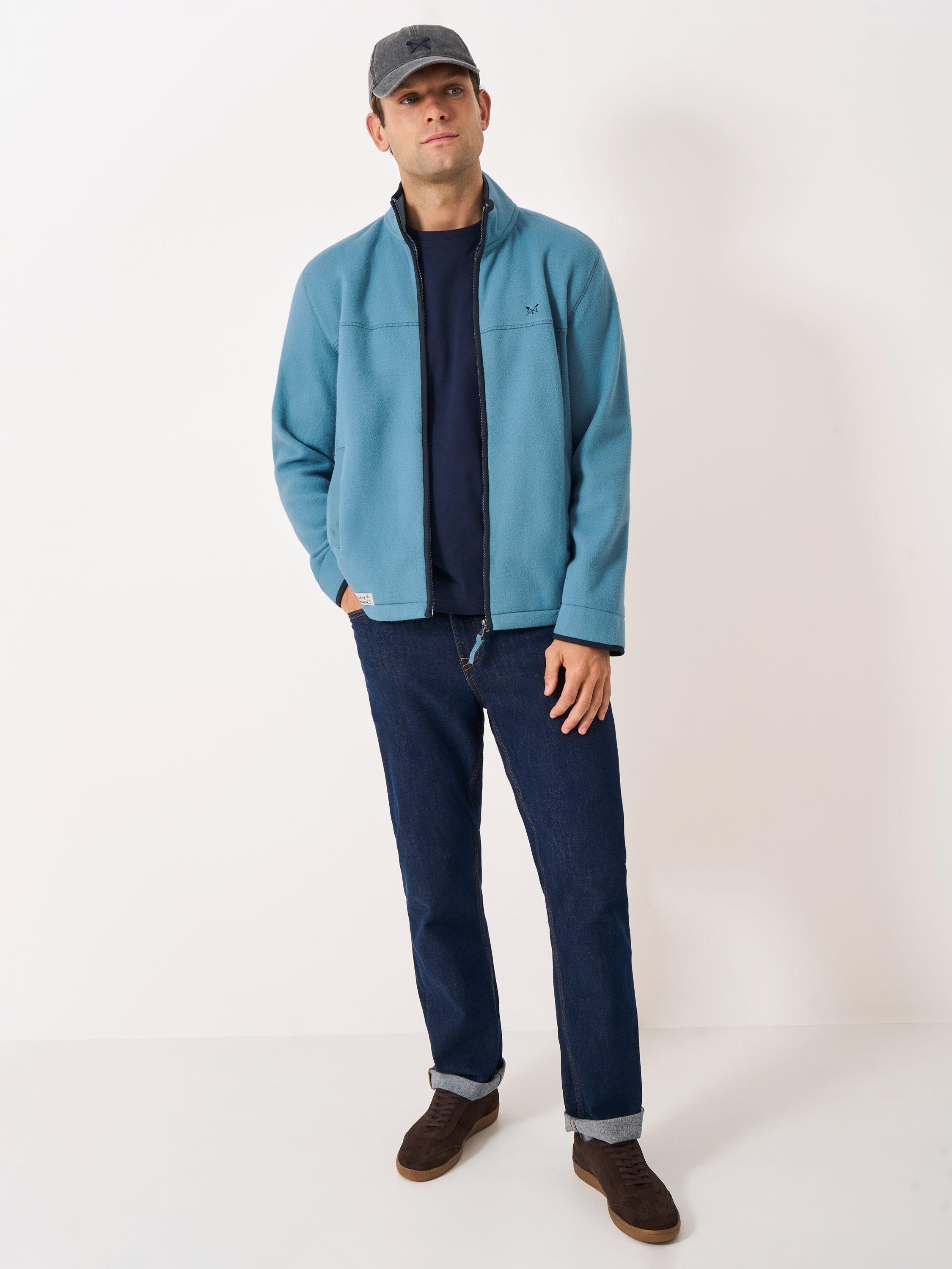 Product image 3 of 5, which shows Crew Clothing Fleece Jacket, Mid Blue, L